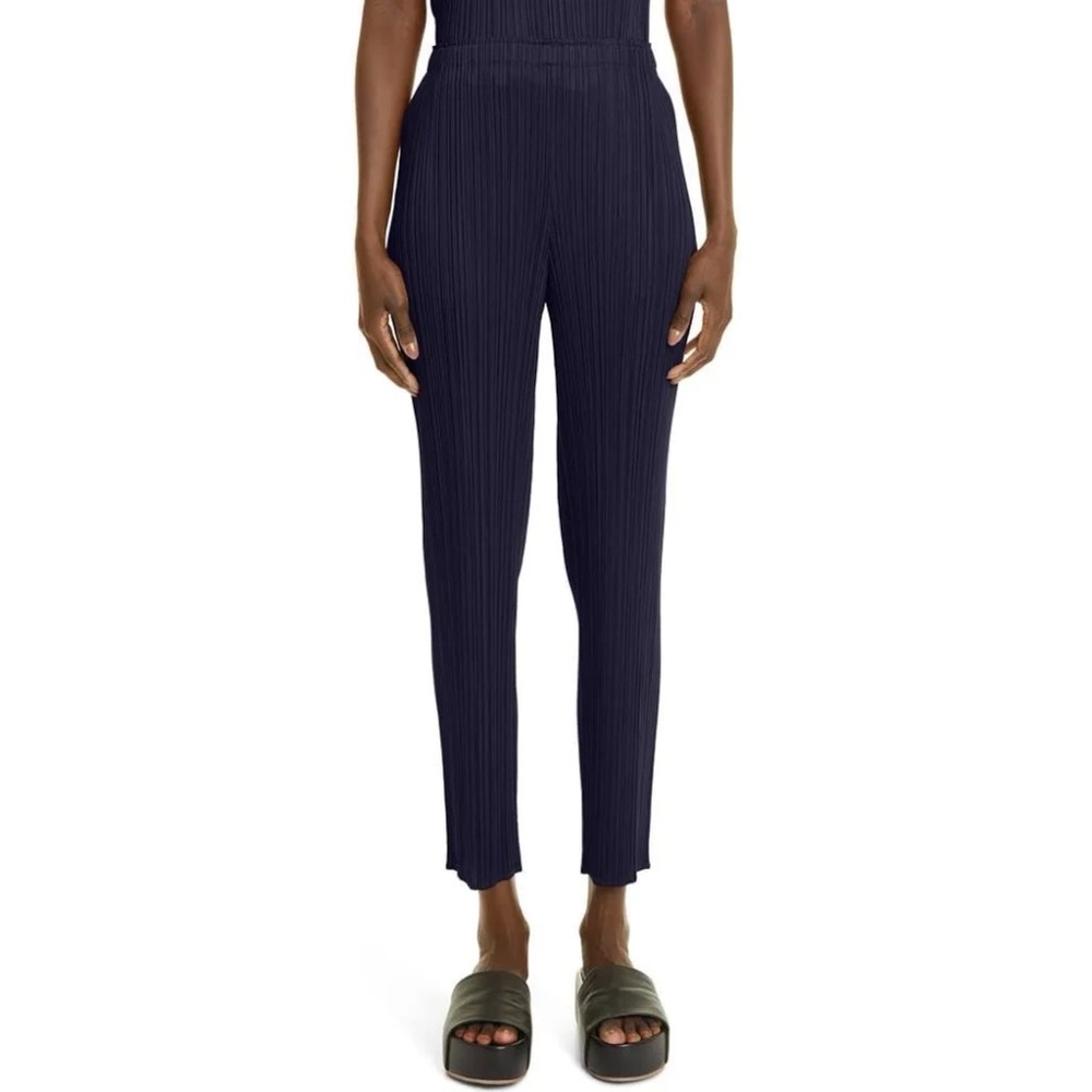 Issey Miyake Pleats Please Dark Navy Ankle Pants